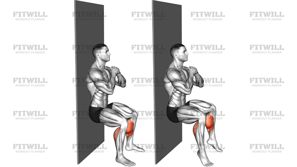 Bodyweight Calf Raise Wall Sit