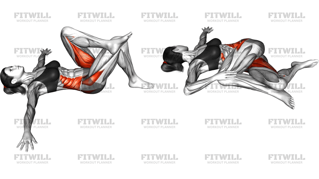 Lying Leg Over Knee Hip Twist Stretch