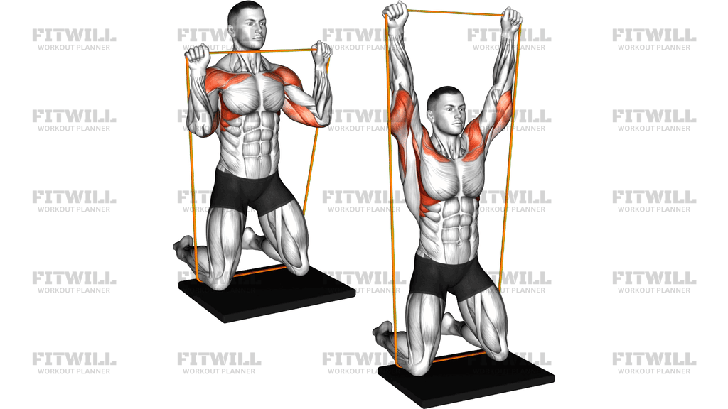 Resistance Band Kneeling Shoulder Press