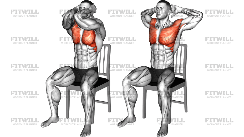 Seated Elbow Chest Fly On A Chair