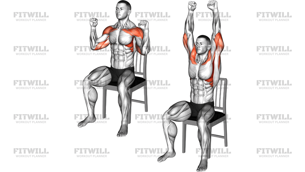 Seated Shoulder Press On A Chair