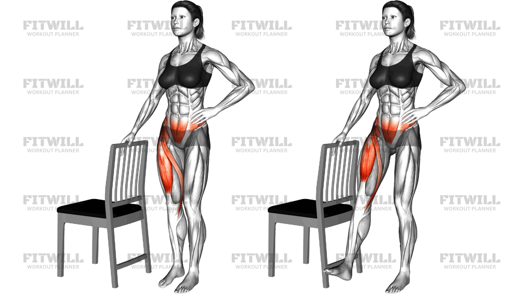 Standing Single Front Leg Raise Chair Supported
