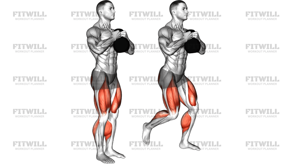 Lunge Maju Mundur Goblet Kettlebell (Versi)
