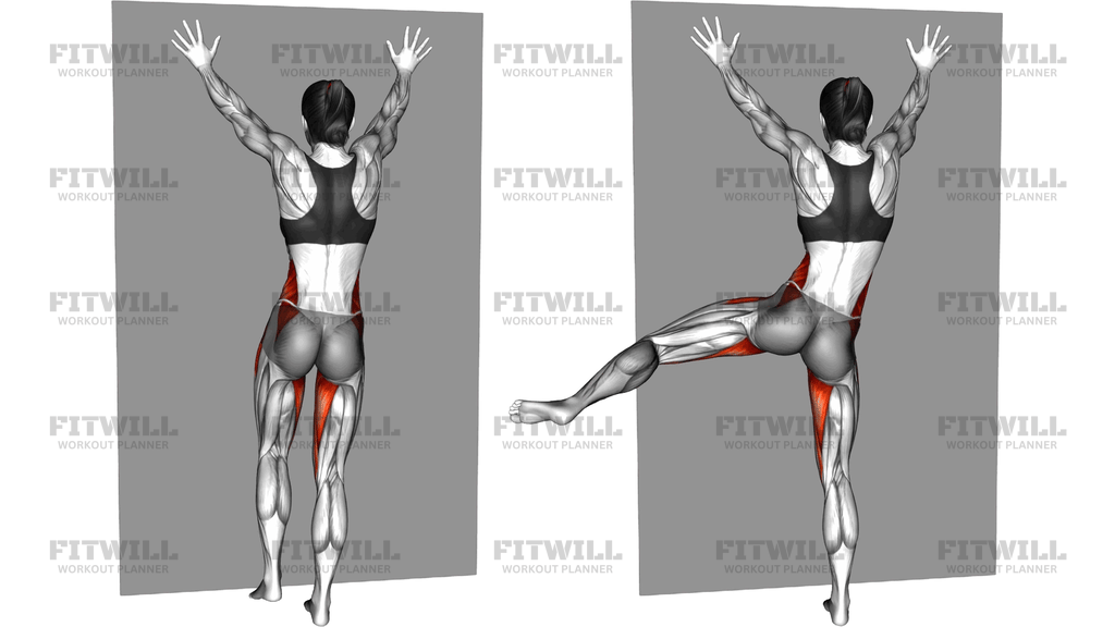 Standing Side Glute Raise Against Wall