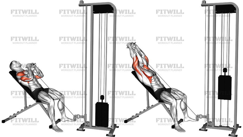 Cable Incline Close Grip Shoulder Press With V Bar