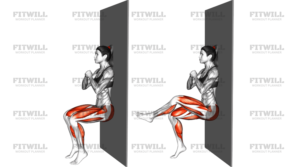 Alternate Knee Cross Over Sit Agains Wall
