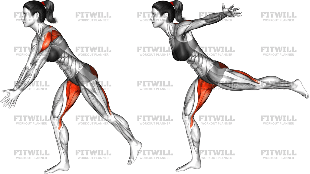 Standing Balance Single Leg Lifts Reverse Fly