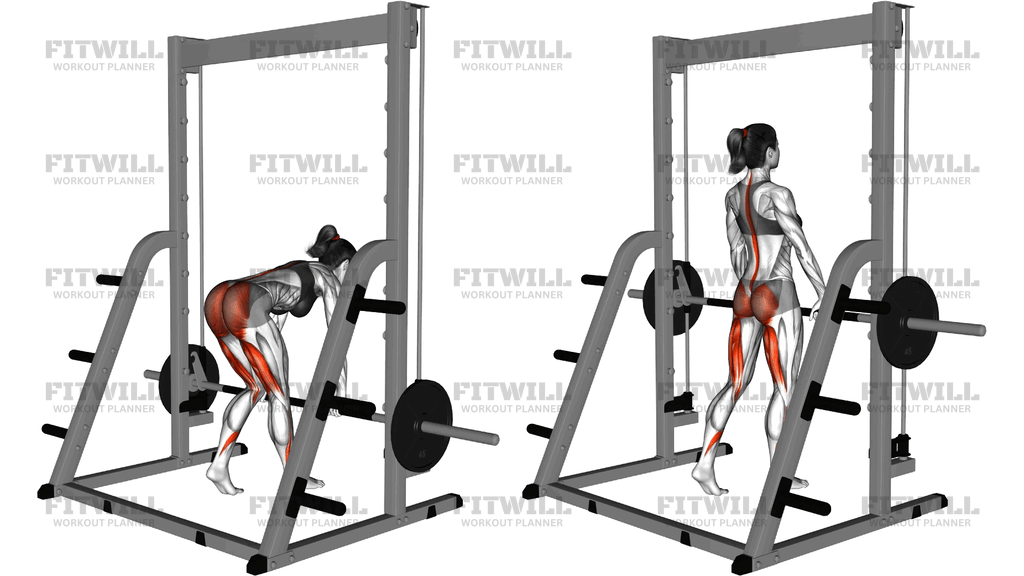 Smith Staggered Stance Romanian Deadlift