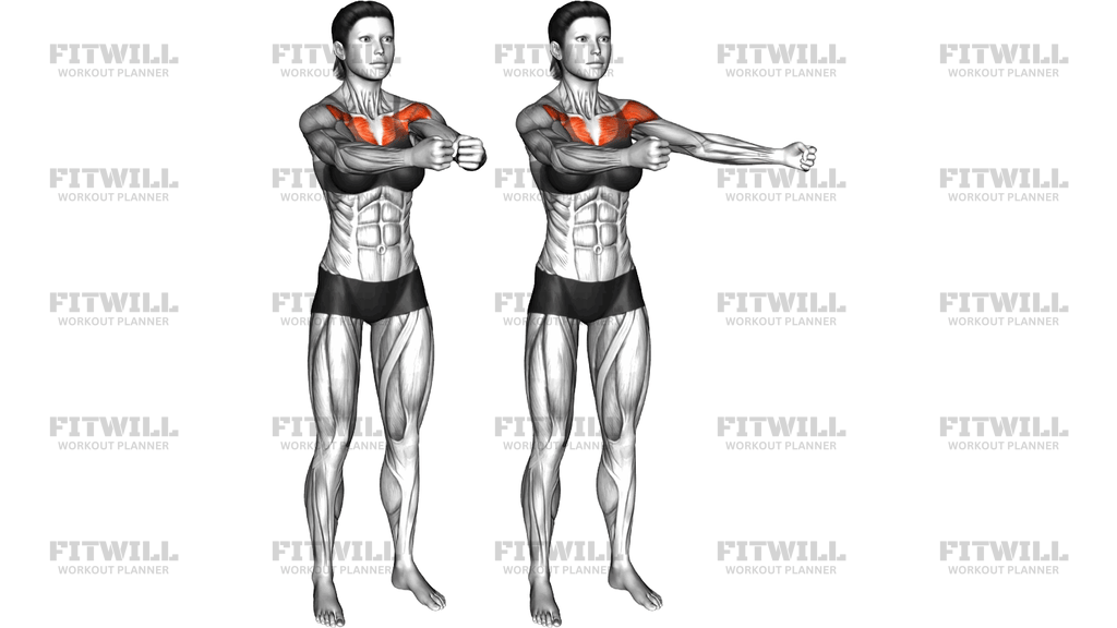 Bodyweight Standing Alternate Chest Fly