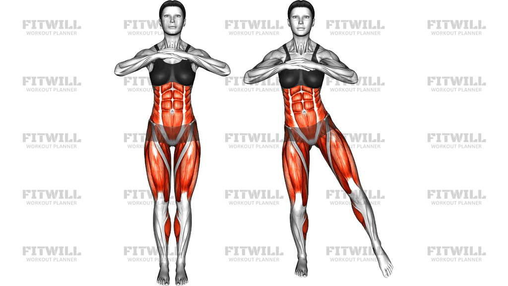 Standing Double Knee Raise Side Step