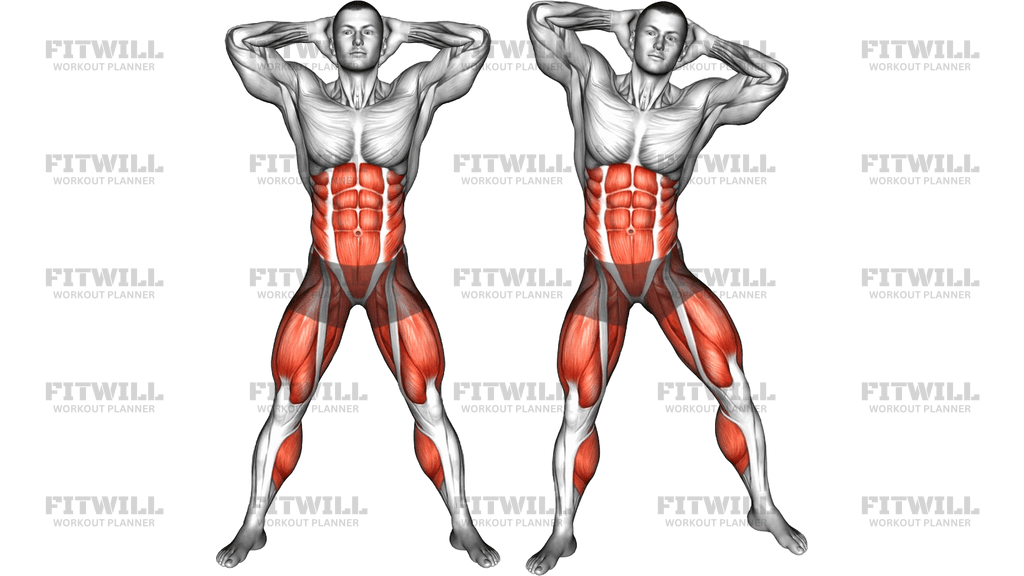 Standing Alternate Side Crunch And Raise