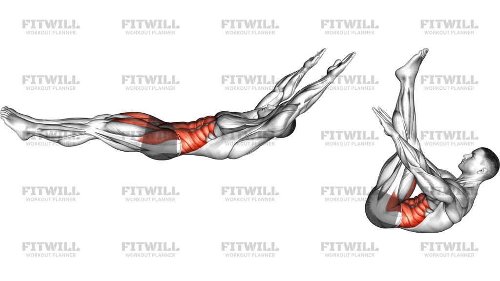 Lying Abdominal Scissors Crunch