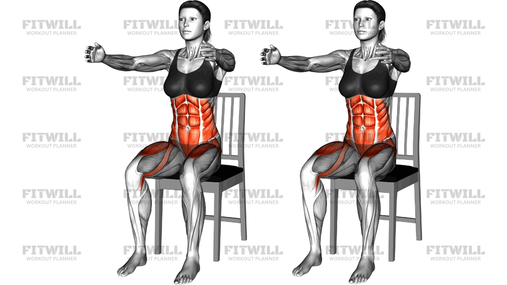 Sitting Front Leg Lift Under Knee Tap On A Chair