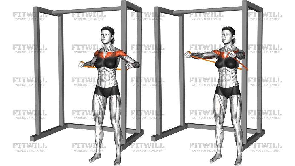 Resistance Band Standing Chest Press