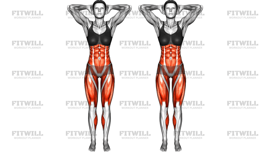 Standing Alternating Front Feet Tap To Knee Tuck