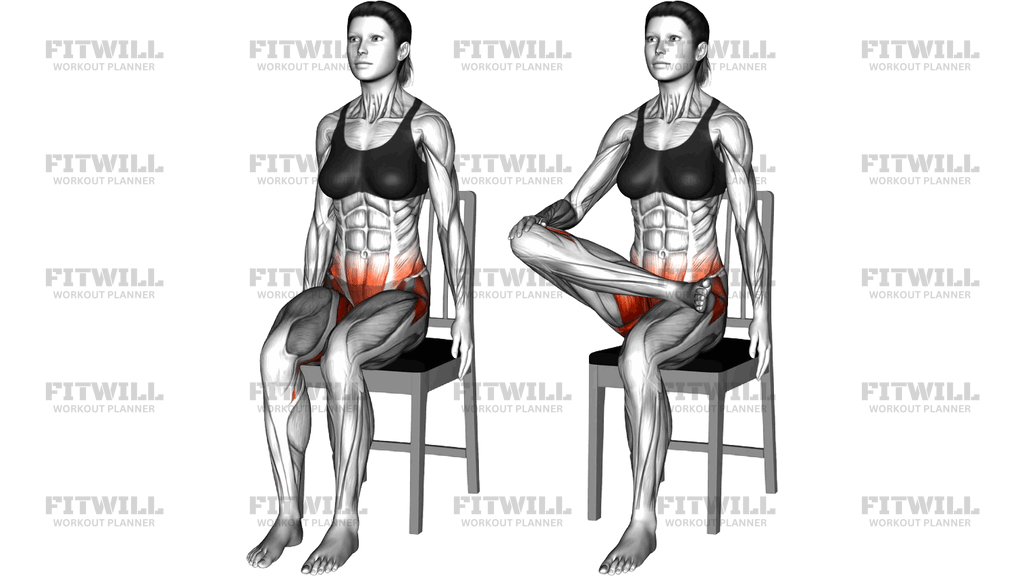 Sitting Pigeon Stretch On A Chair
