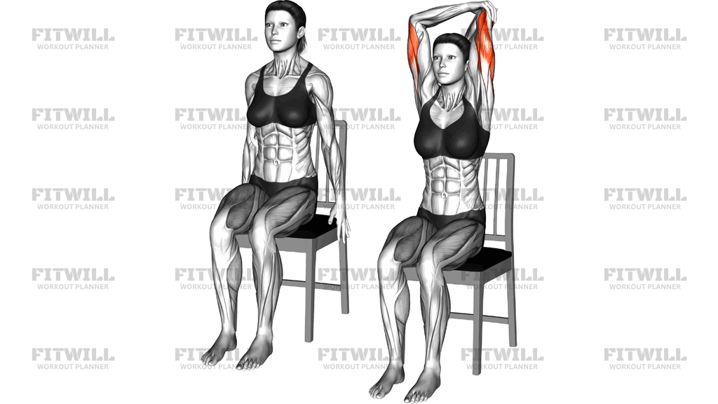 Sitting Triceps Stretch On A Chair