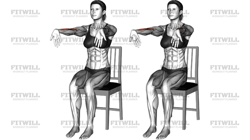 Sitting Forearms Stretch On A Chair