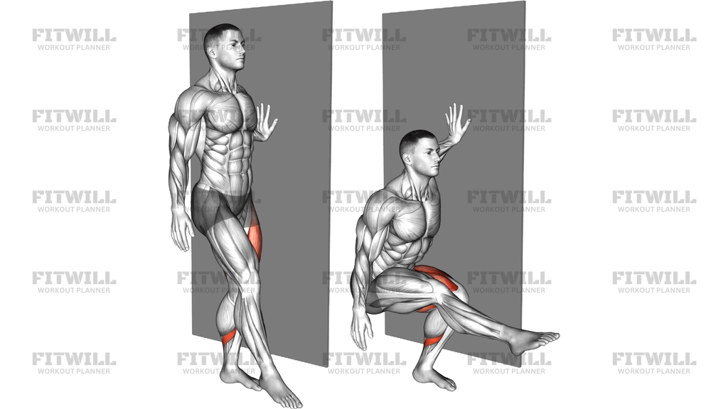 Single Leg Squat With Wall Support (Pistol)