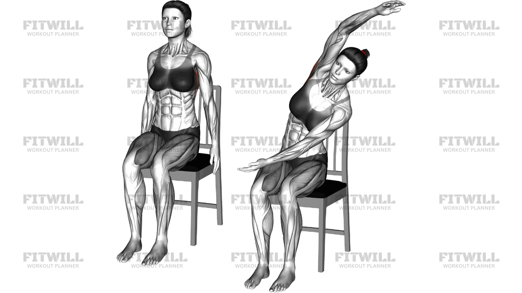 Sitting Overhead Stretch On A Chair