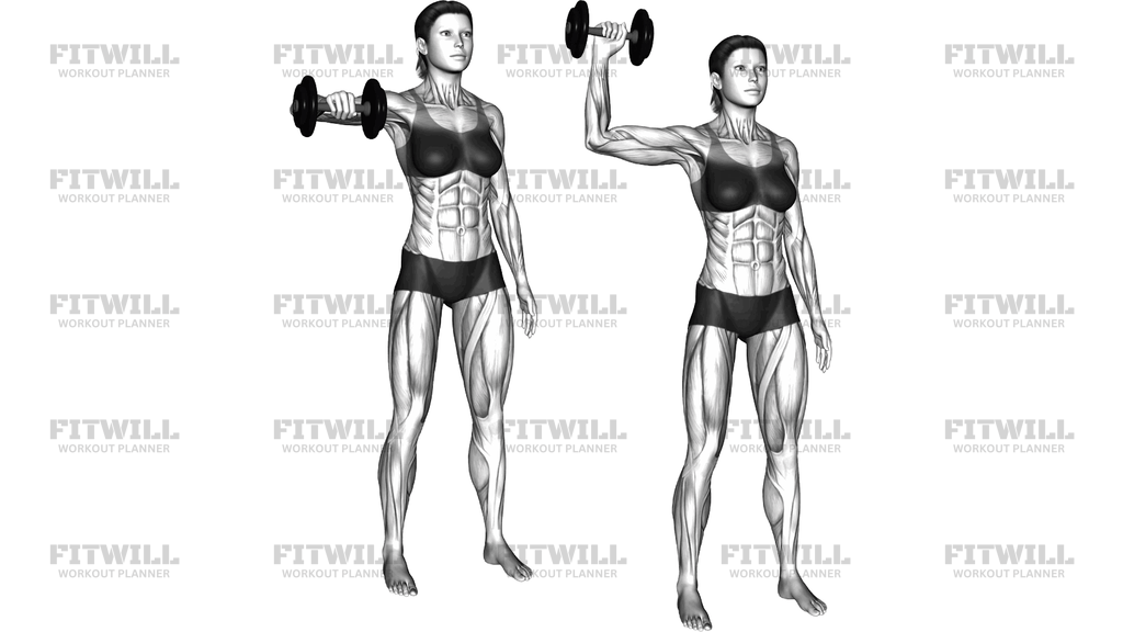 Dumbbell Standing Shoulder External Rotation At 90