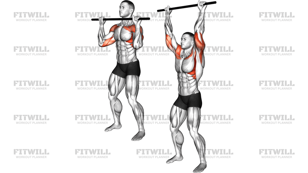 Stick Standing Shoulder Press