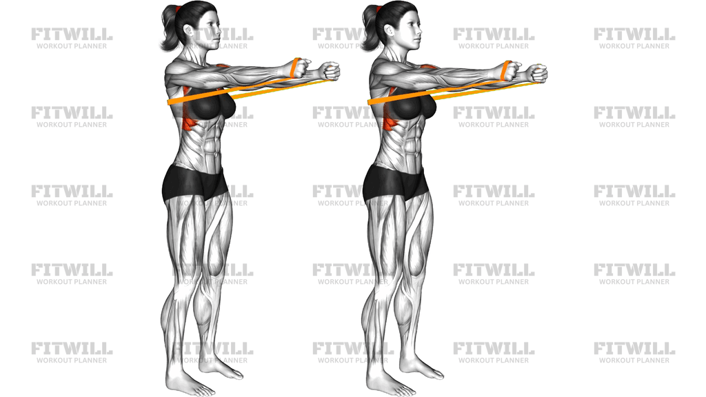 Resitance Band Standing Serratus Push