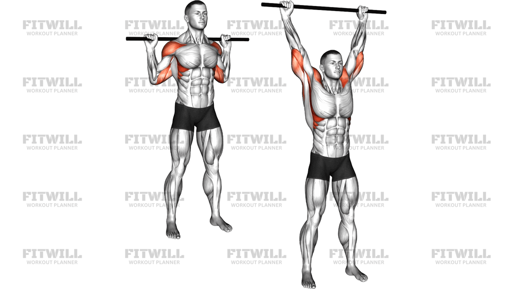 Stick Standing Behind Neck Press