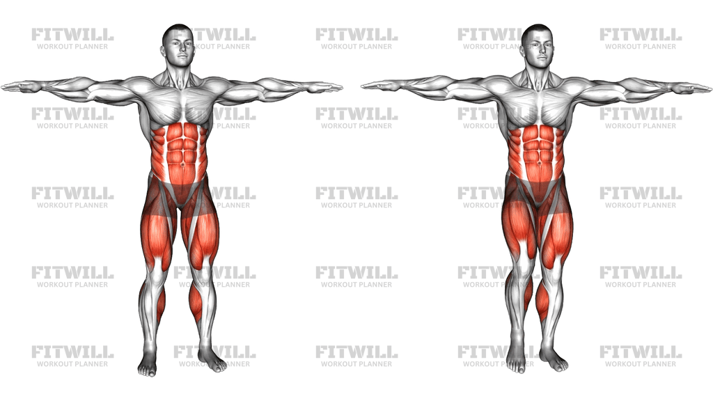Standing Front Leg Lift Cross Toe Touches Side Ben