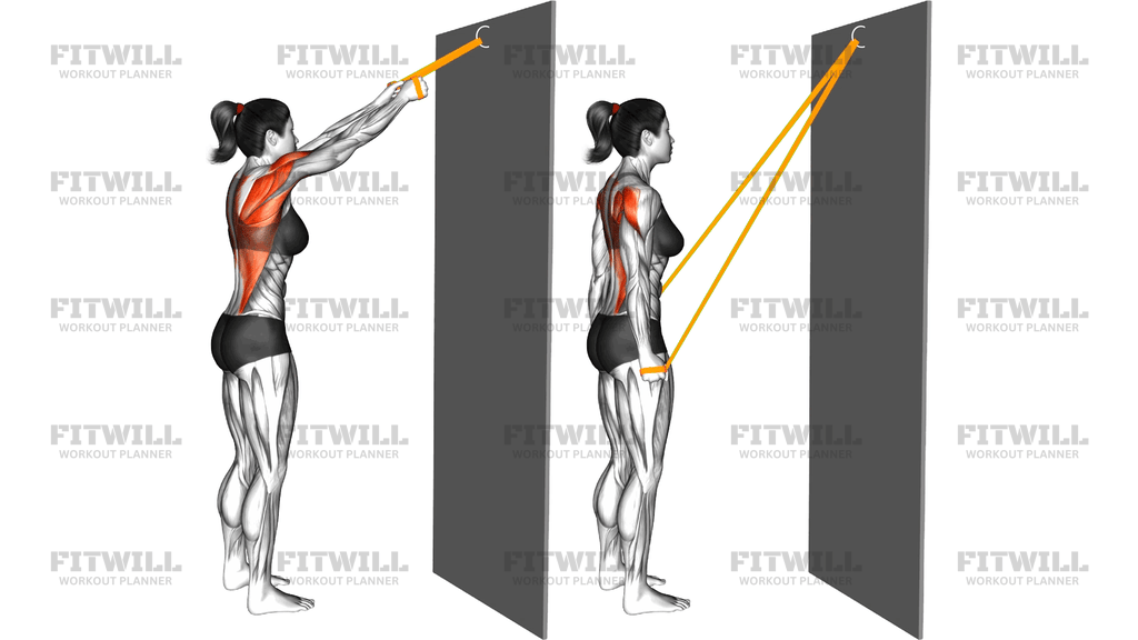 Straight-Arm Pulldown Mit Widerstandsband Im Stehen