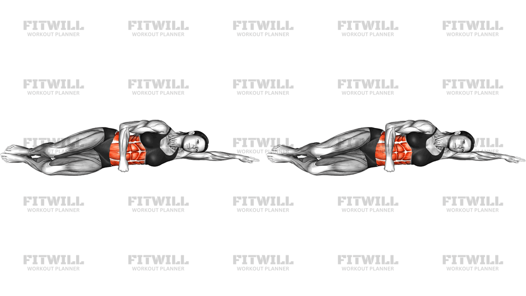Side Lying Abdominal Press Against Arm