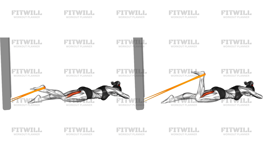 Resistance Band Lying Single Leg Curl