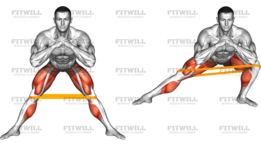 Resistance Band Side Lunge Stretch (Version 2)