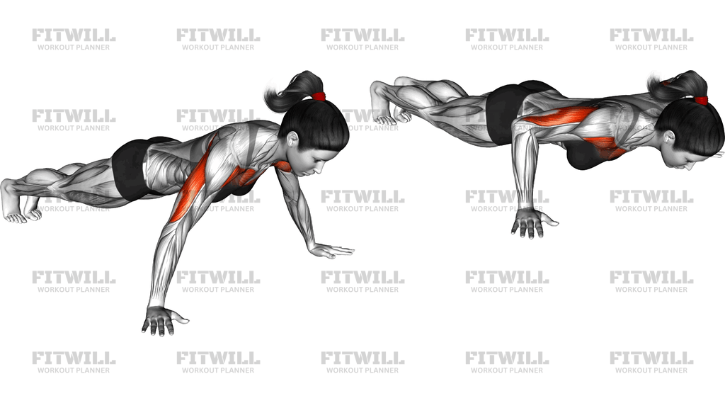 Isometric Hold Wide Hand Push Up