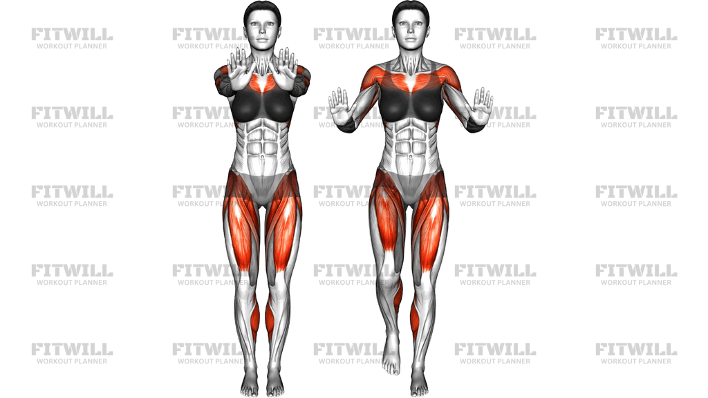 Walking On Spot Hands Push