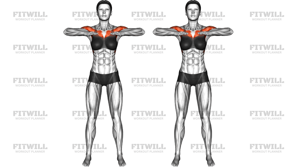 Chest Squeeze Lengan Bertumpuk Sambil Berdiri