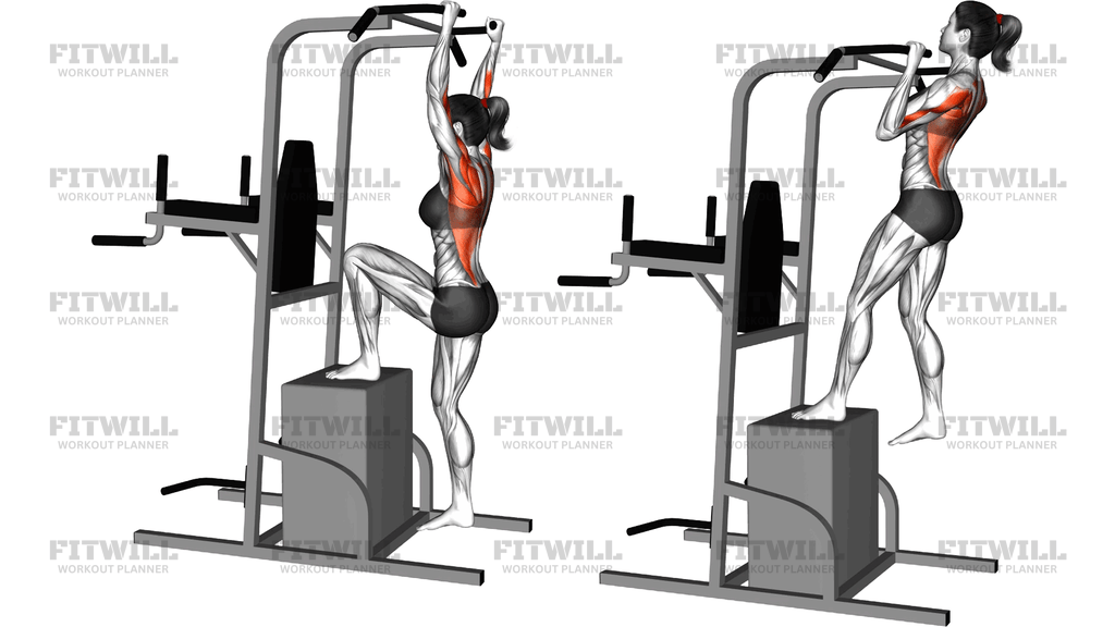 Box Single Leg Assisted Pull Up