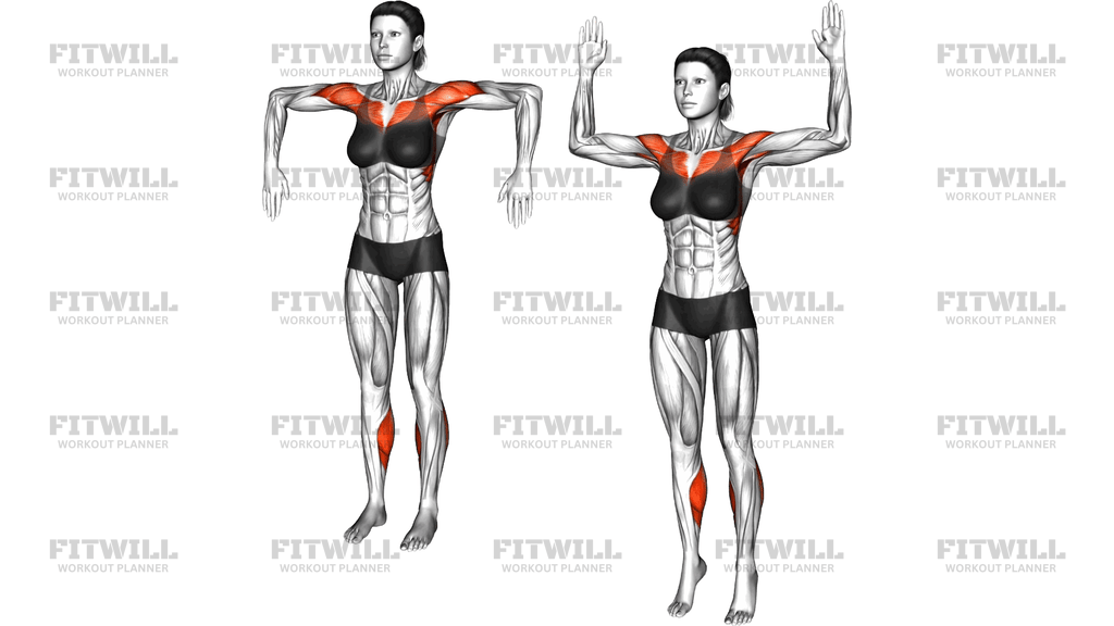Calf Raise Internal External Arms Rotation
