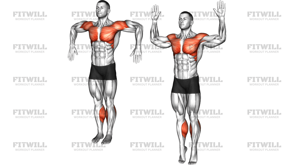 Calf Raise Internal External Arms Rotation