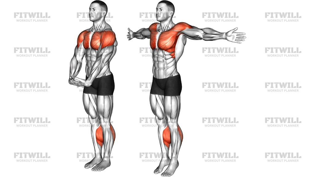 Standing Calf Raise With Arms Circle