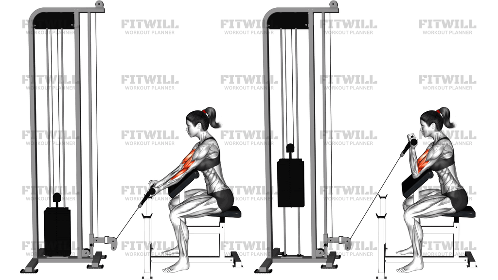 Kabel-Preacher-Curl (mit Seil)