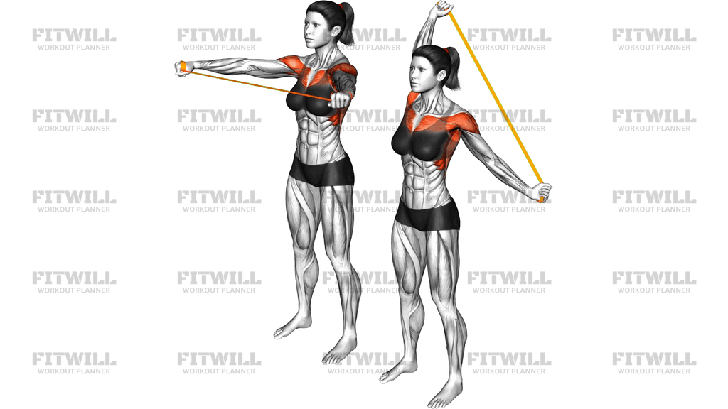 Resistance Band Standing Pass Around