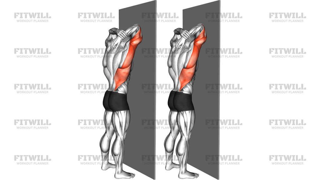 Standing Triceps Stretch Against Wall