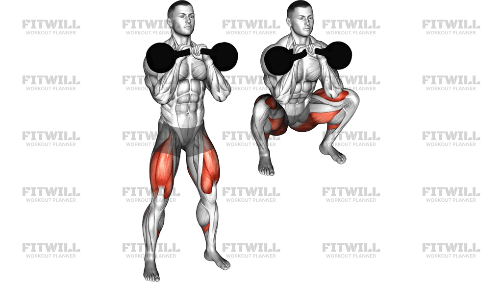 Kettlebell Double Rack Squat