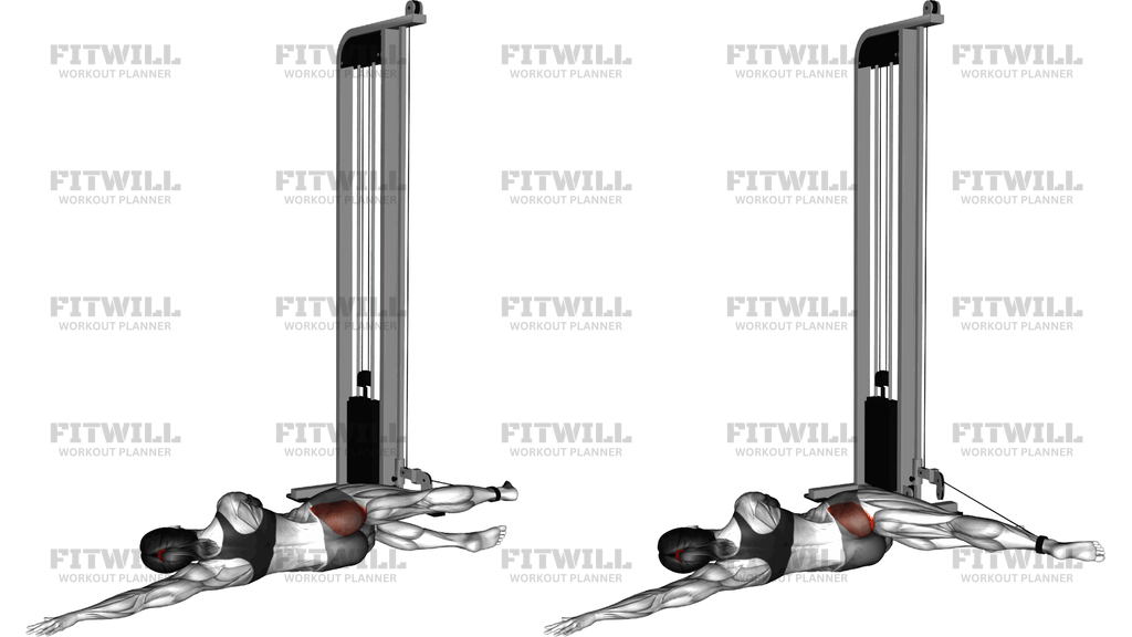 Cable Side Lying Floor Single Leg Kickback