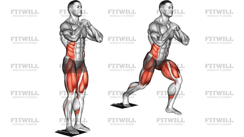 Rear To Side To Forward Lunge With Towel