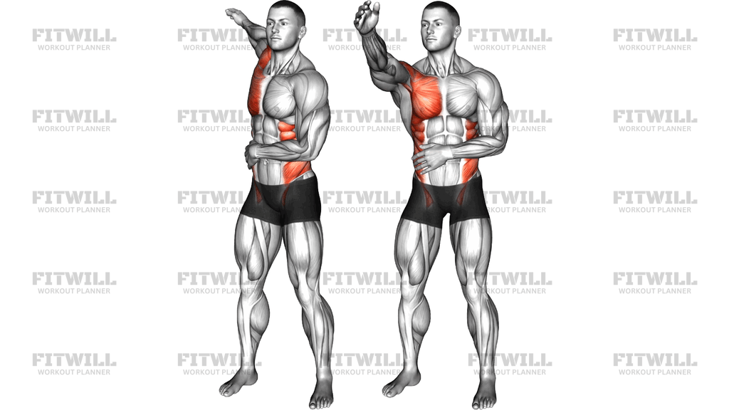 Standing Single Arm Figure 8 With Torso Twist