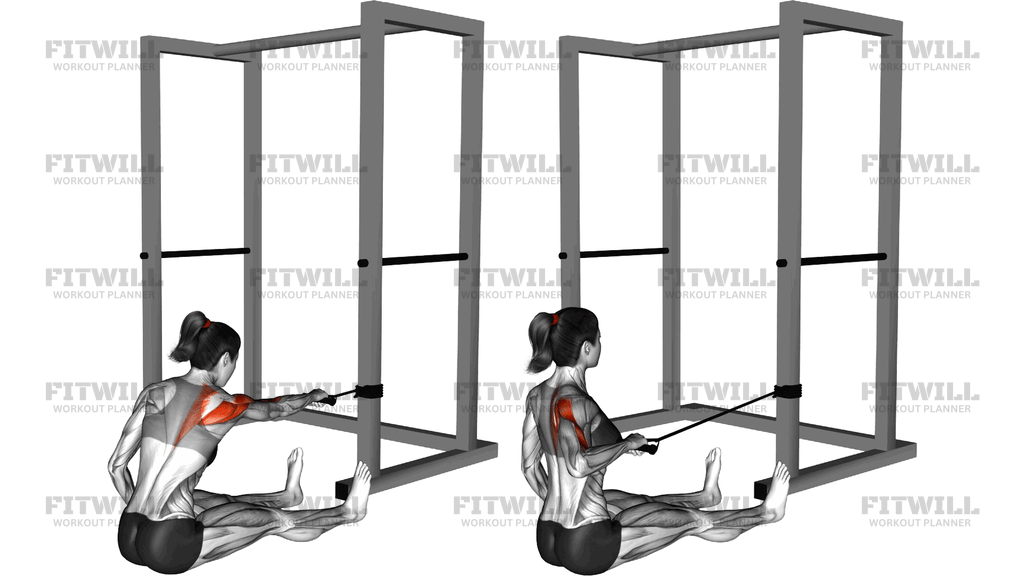 Band One Arm Twisting Seated Delt Row