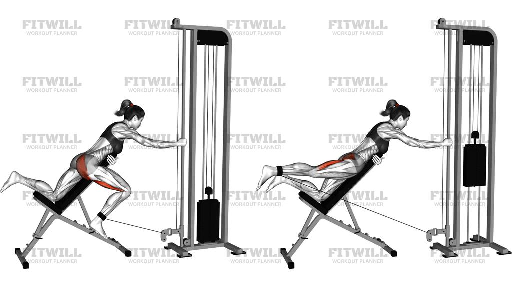 Cable Lying Incline Single Leg Kickback