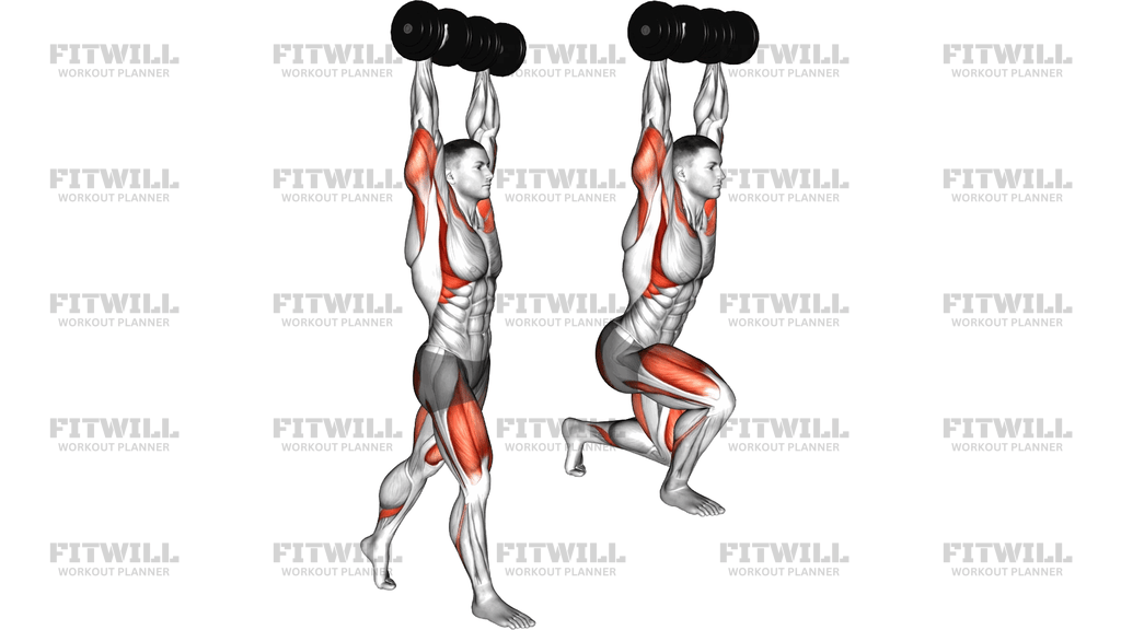Dumbbell Overhead Split Squat